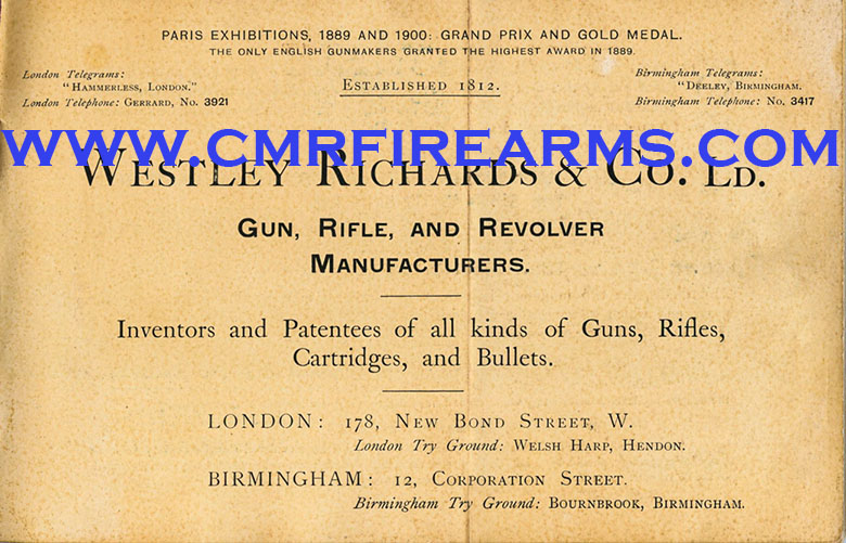 Westley Richards & Co Ltd Mauser C96 Walnut Stock.Ref.#K1a